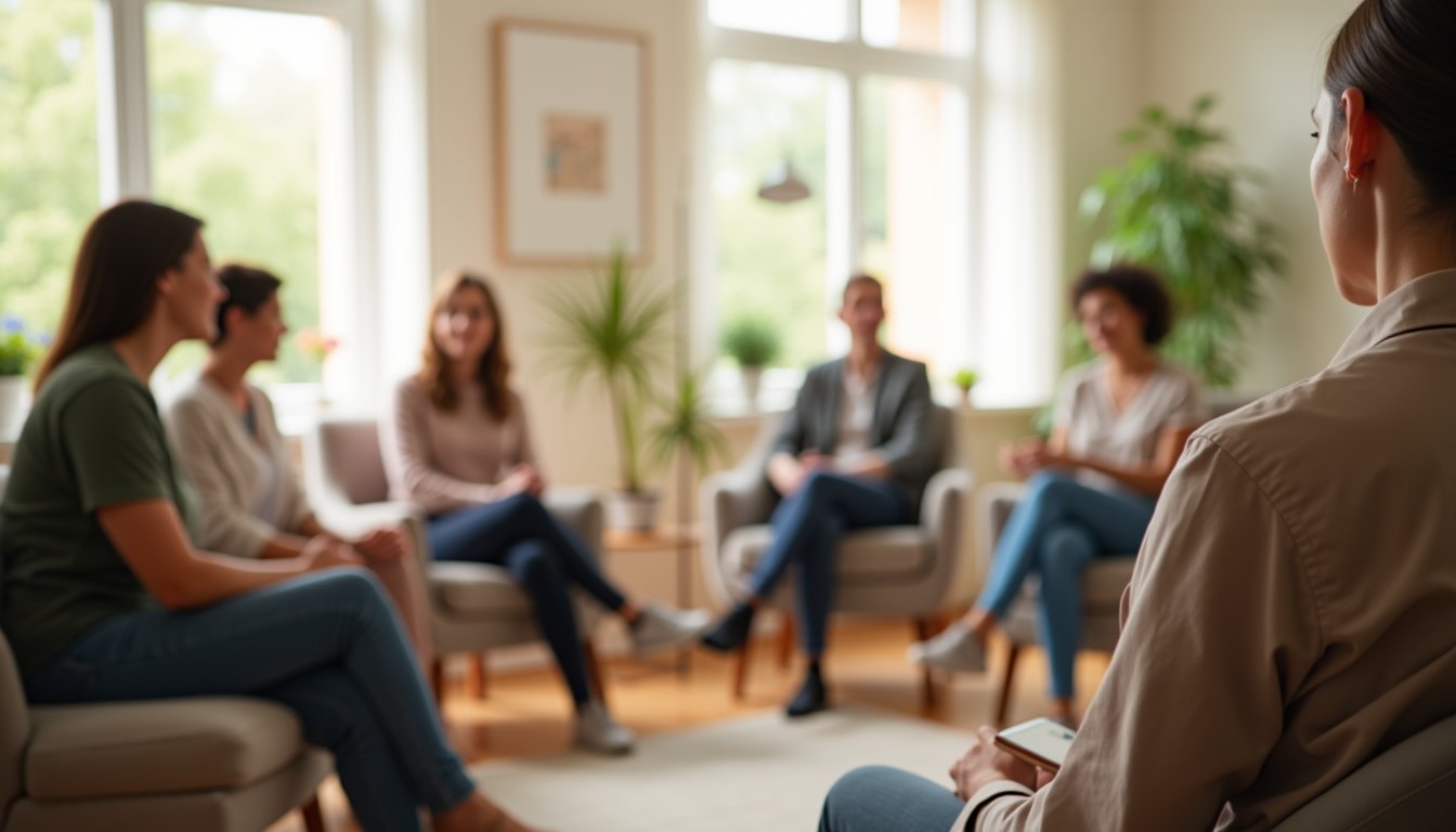 Warm and welcoming intensive outpatient group therapy environment.