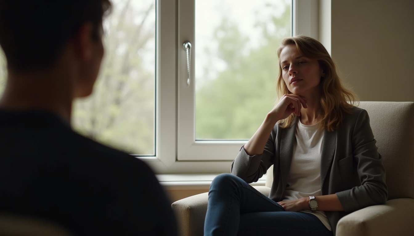 Client engaged in Partial Hospitalization Program mental health counseling session